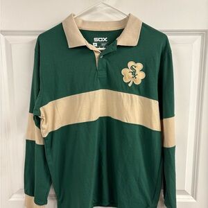 Chicago White Sox Green Stripe Rugby Shirt Polo Men's Size Medium Clover Irish